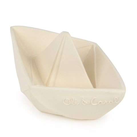 Natural Rubber Origami Boat - White