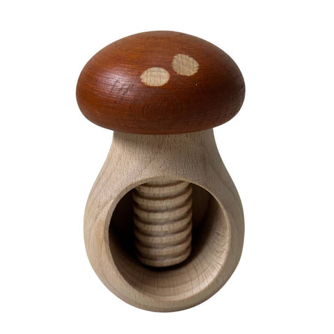 hand crafted wooden mushroom screw twist toy registry gift mader