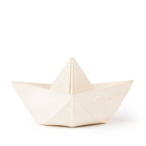 Natural Rubber Origami Boat - White