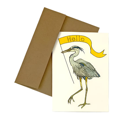 Heron Hello Notecard 5x7" Notecard