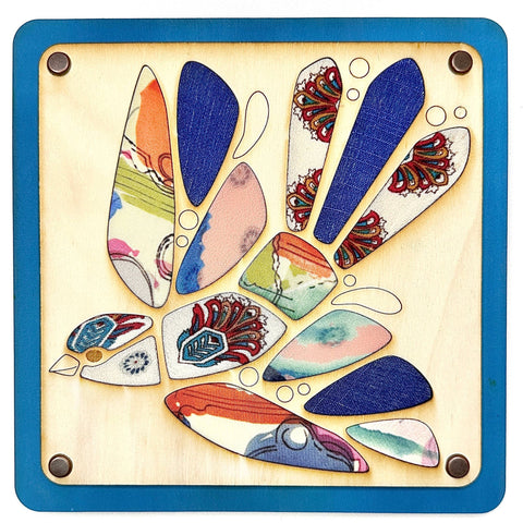 Upcycled Fabric & Wood Art Kit - Bird