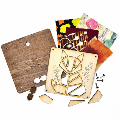 Upcycled Fabric & Wood Art Kit - Fox