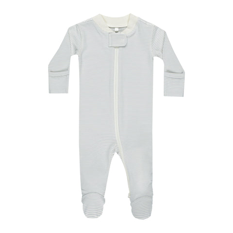 Zip Long Sleeve Sleeper Footie - Sky Micro Stripe