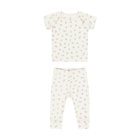 Ribbed Short Sleeve Tee + Legging Set - Fleur