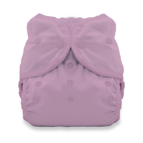 Purple diaper with snaps
on a white background