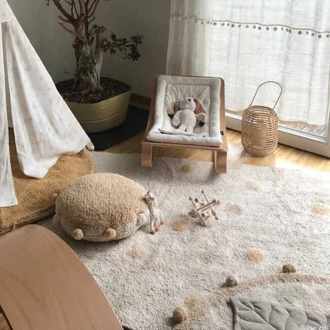 lorena canals washable rug hippy dots natural honey