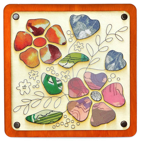 Upcycled Fabric & Wood Art Kit - Wildflower
