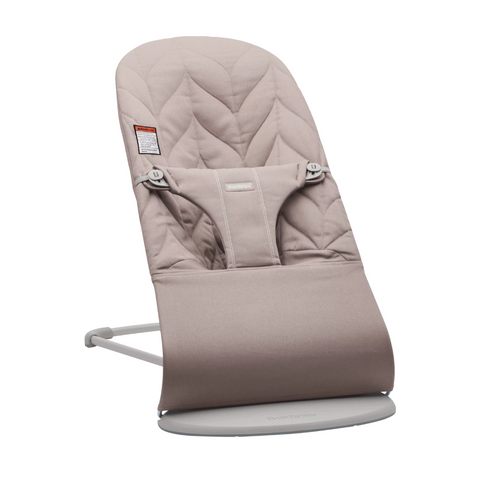babybjorn bouncer bliss in sand grey petal quilt