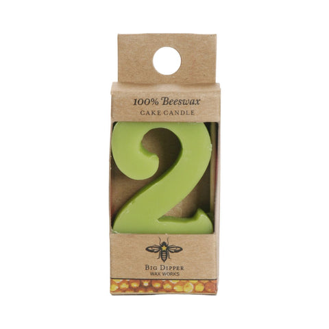 Beeswax Birthday Number Cake Candle - #2