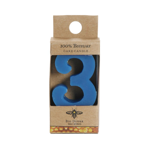 Beeswax Birthday Number Cake Candle - #3
