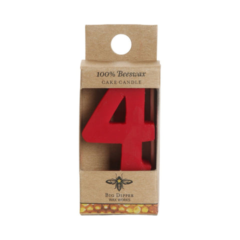 Beeswax Birthday Number Cake Candle - #4