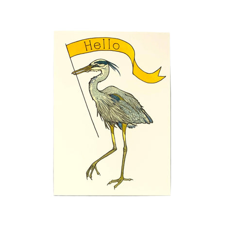 Heron Hello Notecard 5x7" Notecard