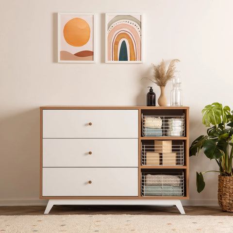 Central Park 3-Drawer, Two Shelf Nursery Dresser