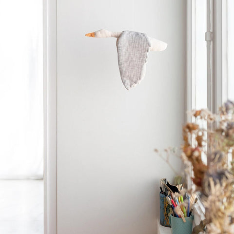 Cloth Bird Mobile - Grey