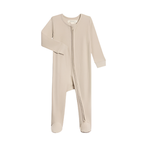 Kit Ribbed Organic Footed Sleeper - Oat