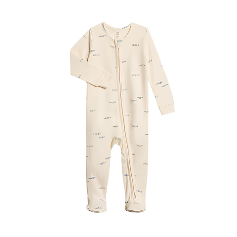 Peyton Organic Footed Sleeper - Marino + Rain