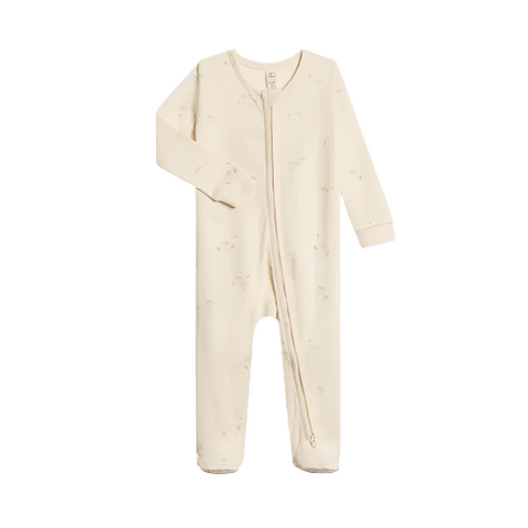 Peyton Organic Footed Sleeper - Umbrella + Oat