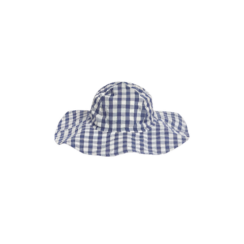Organic Seersucker Sun Hat - Marino Gingham
