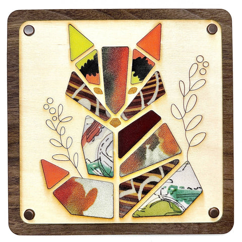 Upcycled Fabric & Wood Art Kit - Fox