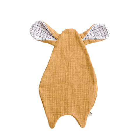 Doudou Ears Security Cuddle Blanket - Mustard