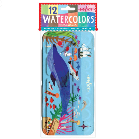 12 Watercolors & Brush - In The Sea