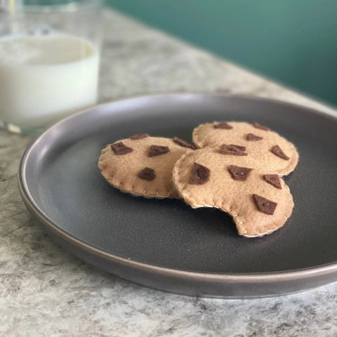 Felt Play Food - Chocolate Chip Cookies