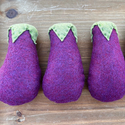 homemade felt play food eggplant