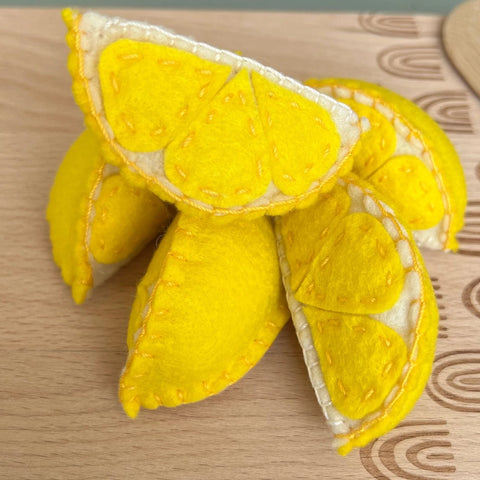 Felt Play Food - Lemon Slice