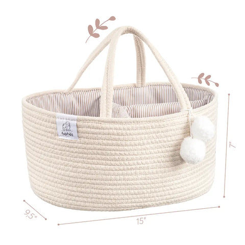 fephas rope diaper caddy in beige