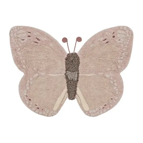 Washable Animal Cotton Rug Butterfly