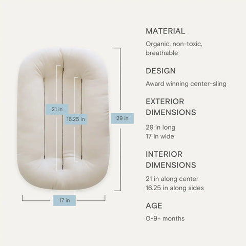 snuggle me organic specs