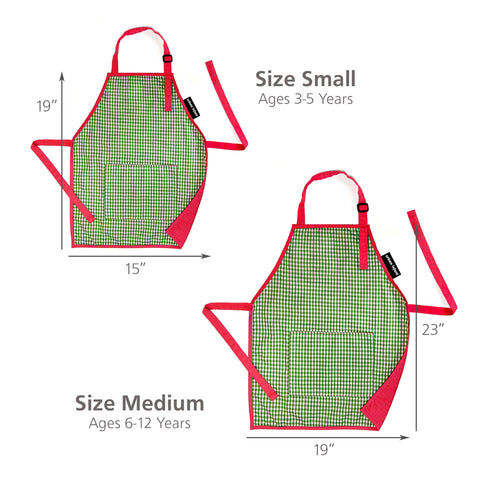 Little Helper Kids' Apron - Green Checker