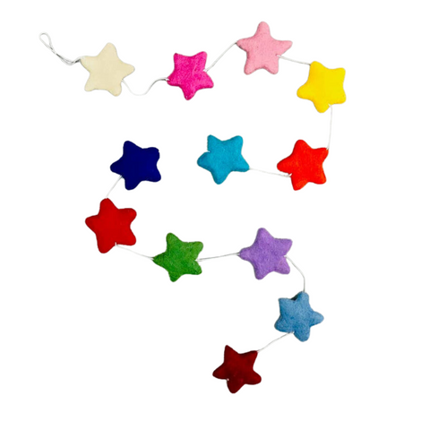 Rainbow Felt Star Garland