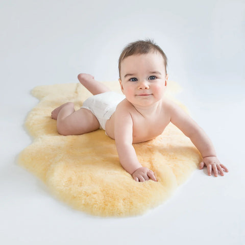 Sheepskin Rug for Baby - Flax