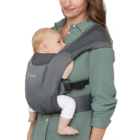 ergobaby embrace baby carrier in soft air in washed black