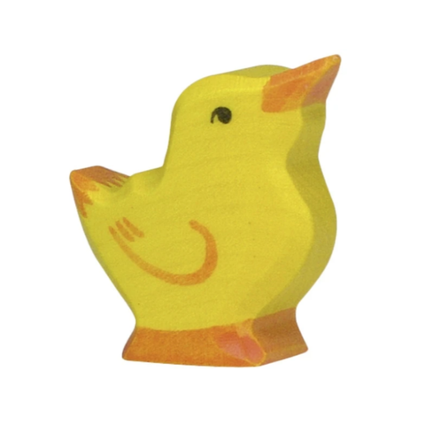 holztiger chick with head raised