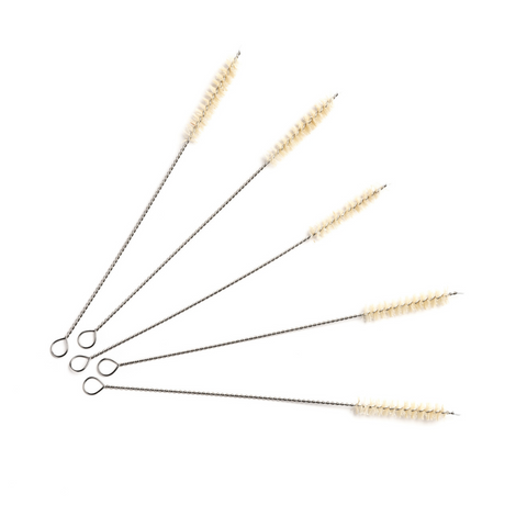 Agave Fiber & Steel Straw Brush - Small (White Bristles)
