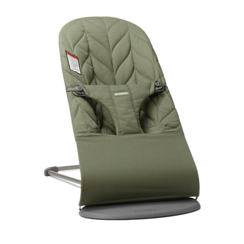 babybjorn bouncer bliss in dark green petal quilt