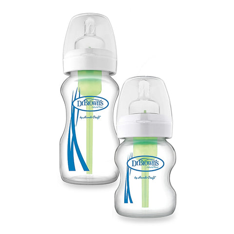 Options + Wide Neck Glass Bottles (2 pack)