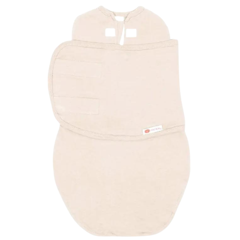 Embe Cream Cotton Zip Velcro Swaddle