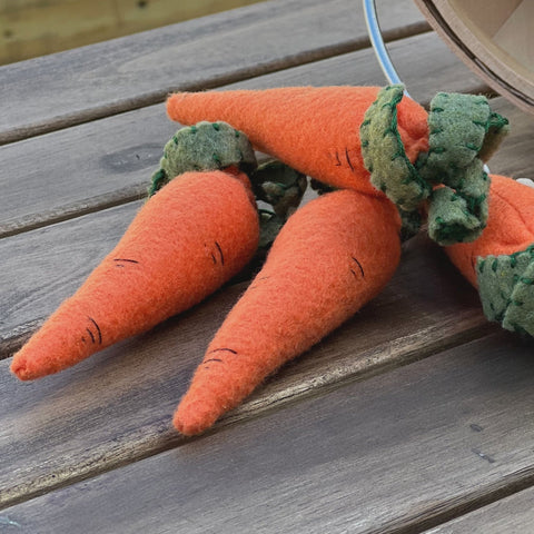 homemade play felt food carrots