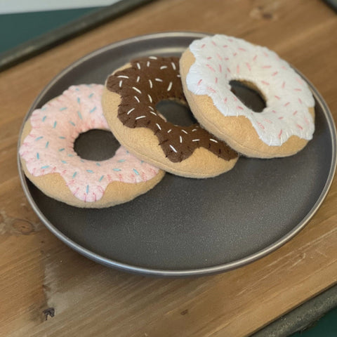 homemade felt play food donuts