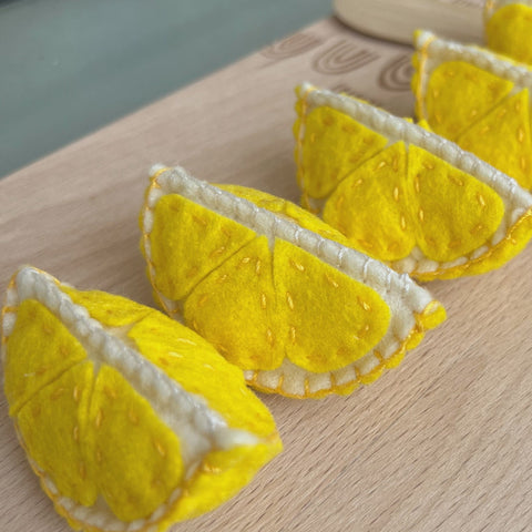 homemade felt play food lemon slices