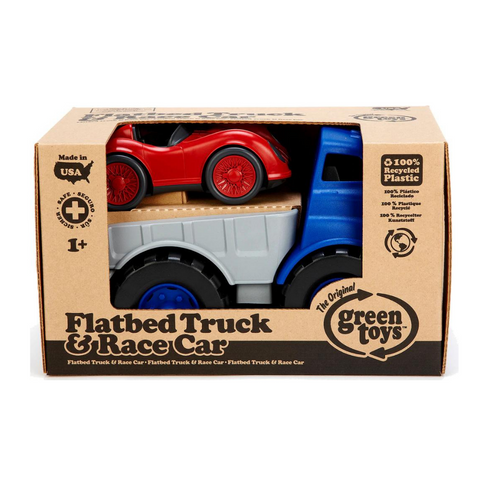 Flatbed Truck and Race Car