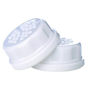 Baby Bottle Flat Cap Set (2 white caps)