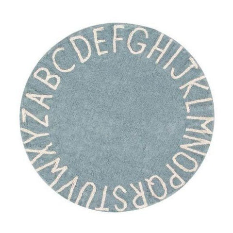 Washable Rug - Round ABC (Blue)
