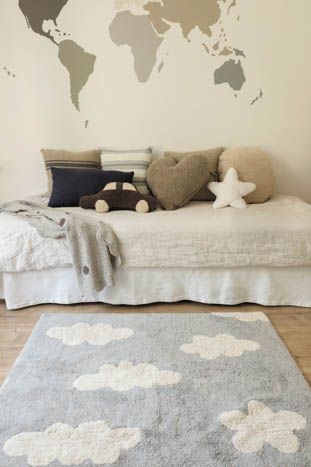 Washable Rug - Clouds (Grey)