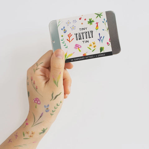 Tiny Temporary Tattoo Tin - Imaginary Garden