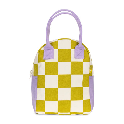 Zipper Lunch Bag - Checks Pear