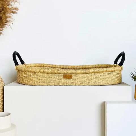 Changing Basket- Black Handle + Natural